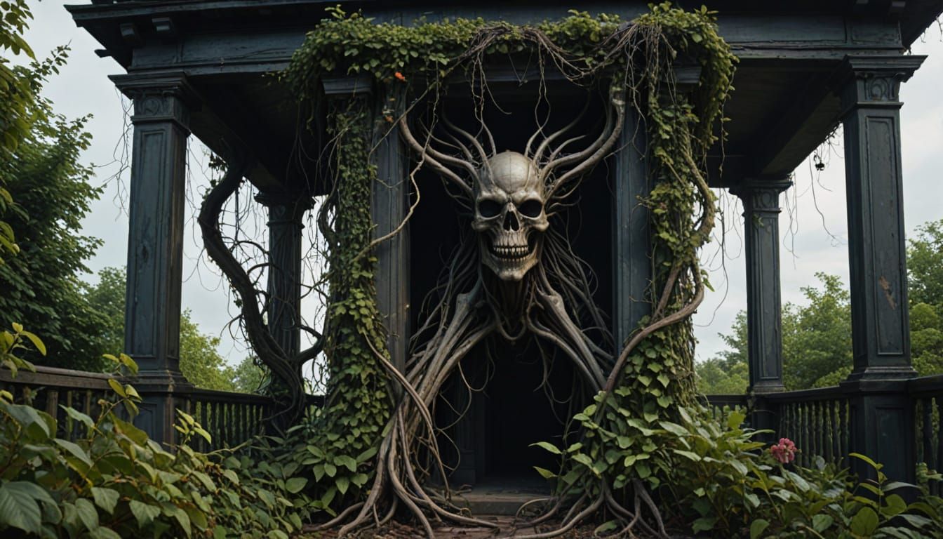 Tall, Twisted Garden in Dark, Golden Light