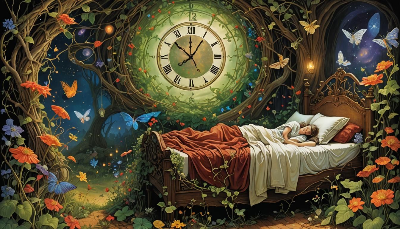 Dreamscape: Person Asleep in Surreal Aura