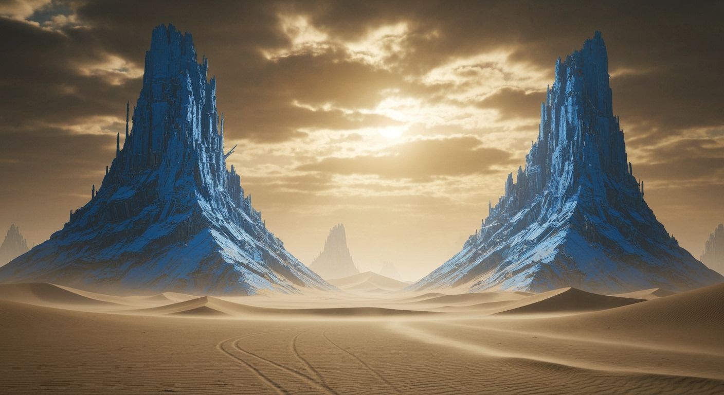 Post-Apocalyptic Desert with Radioactive Debris Dunes
