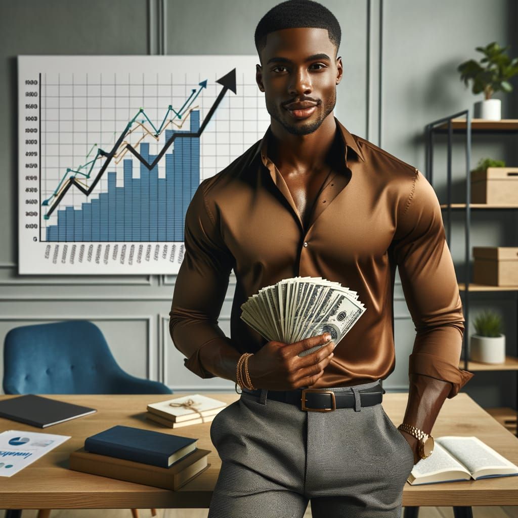 Confident African Entrepreneur Achieves Financial Success