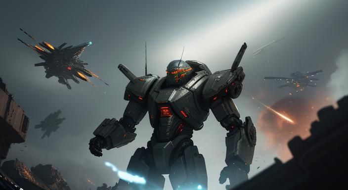 Futuristic Space Battle Led by General Blake