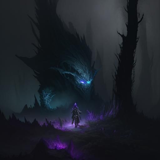 Gnome Ranger Attacks Mage in Ominous Dark Fantasy Art