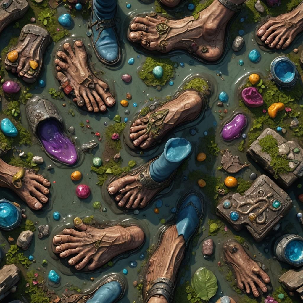 Gross Ugly Feet in Detailed Matte Painting