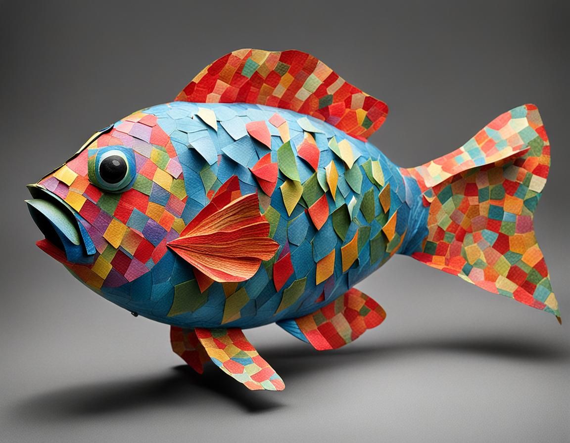 Paper Mache Fish Sculpture
