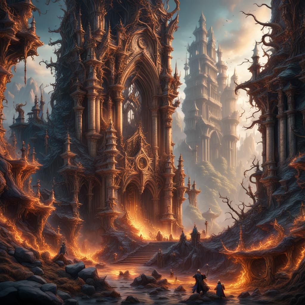 Souls: Detailed Matte Painting in Deep Color