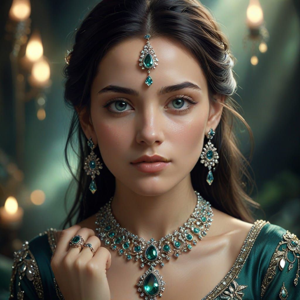 Luxurious Jewelry Portrait in Opulent Style