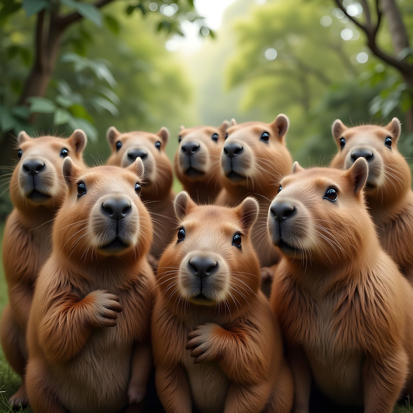 Capybaras Party Selfie in Nature
