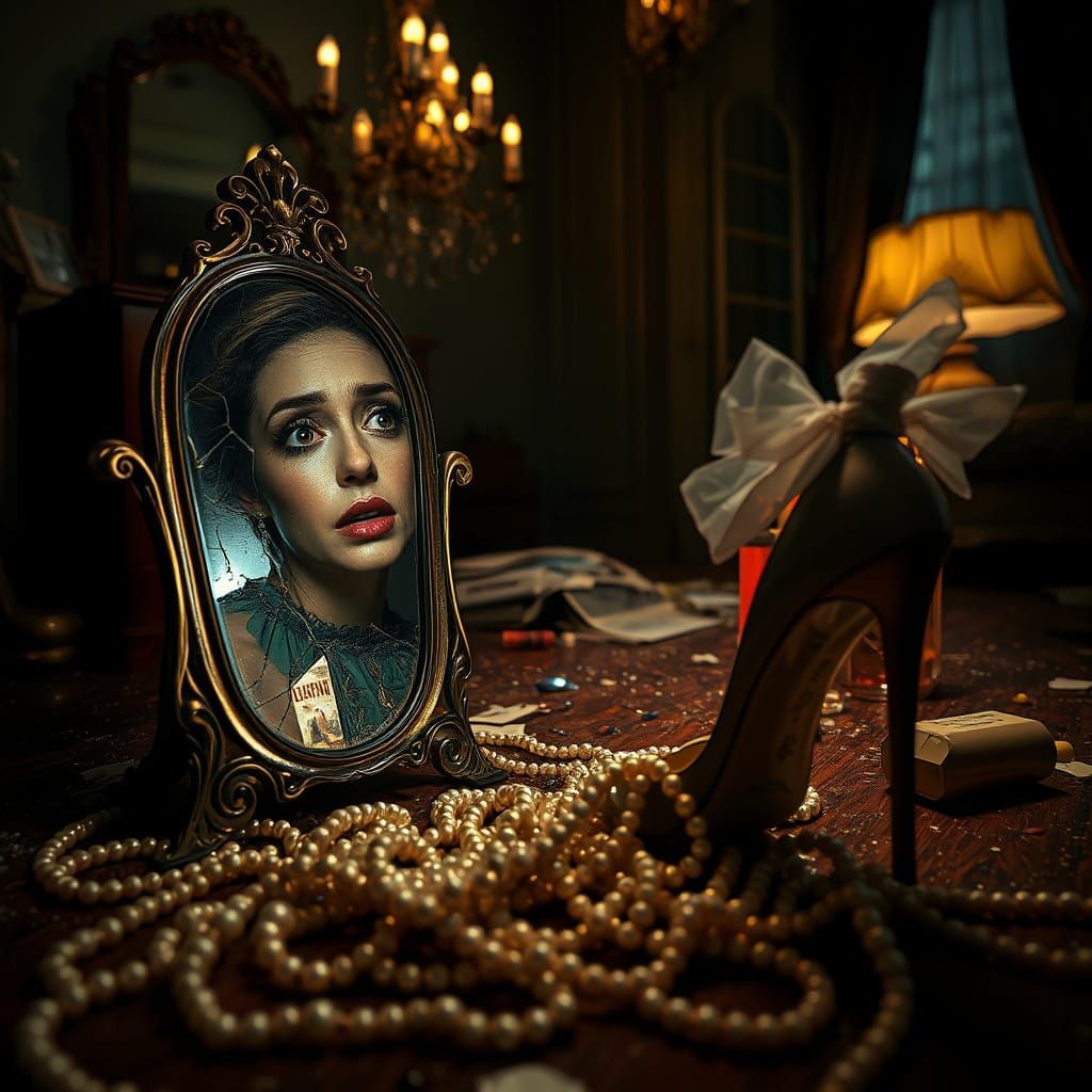 Emotional Chaos in Elegant Dressing Room