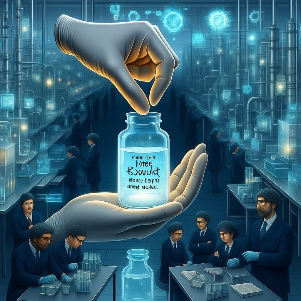 Chemical Plant Quality Control Illustration