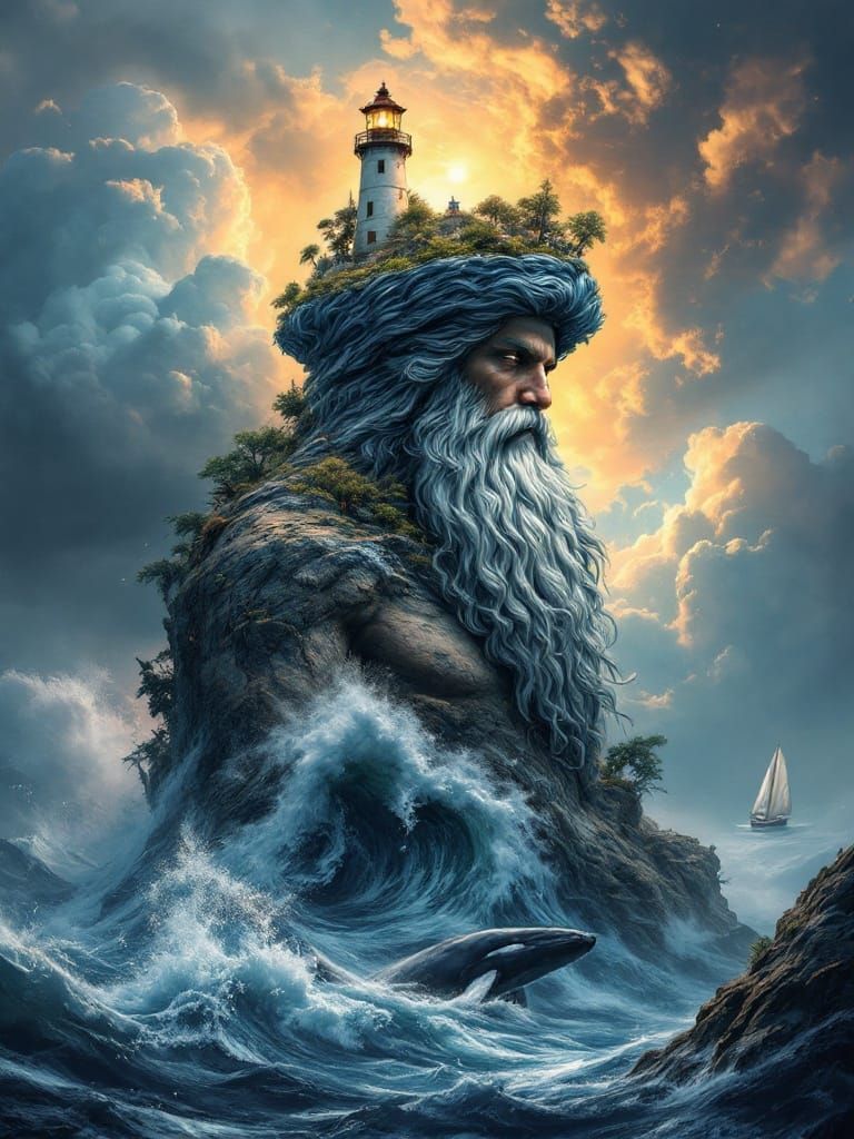 Poseidon with Ecosystem Hat, Dreamlike Realm