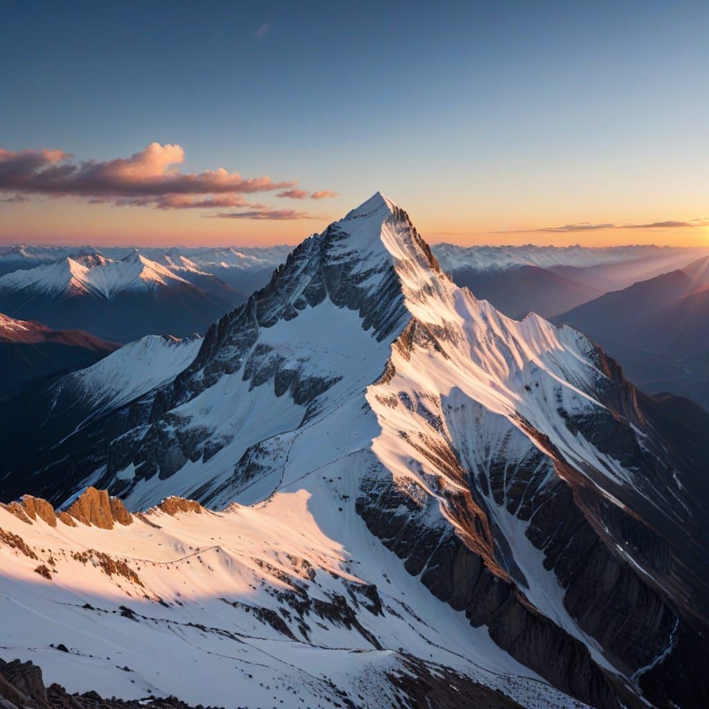 Majestic Crown Mountain Range at Sunrise