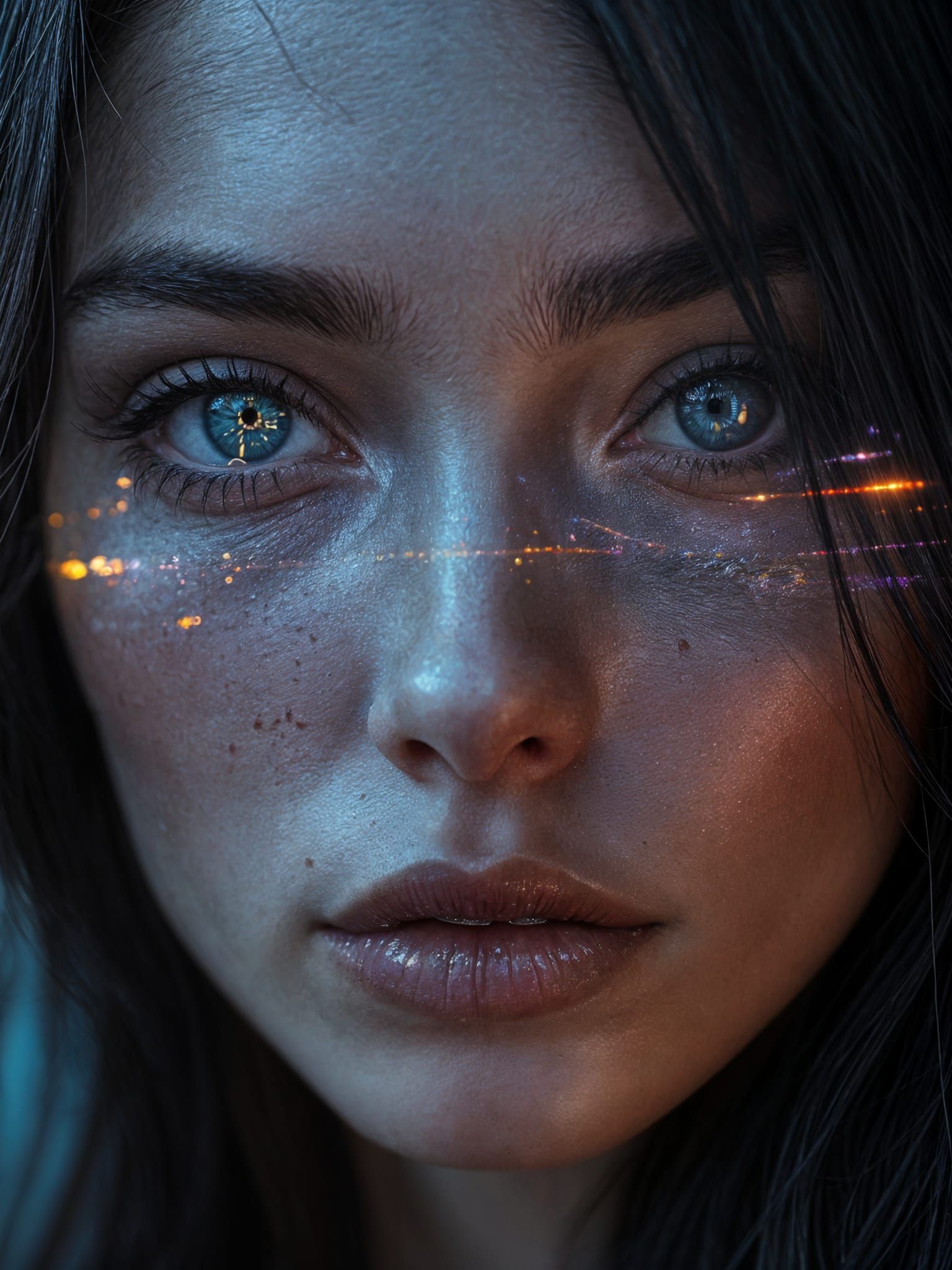 Graphite Portrait of a Woman with a Cityscape Face