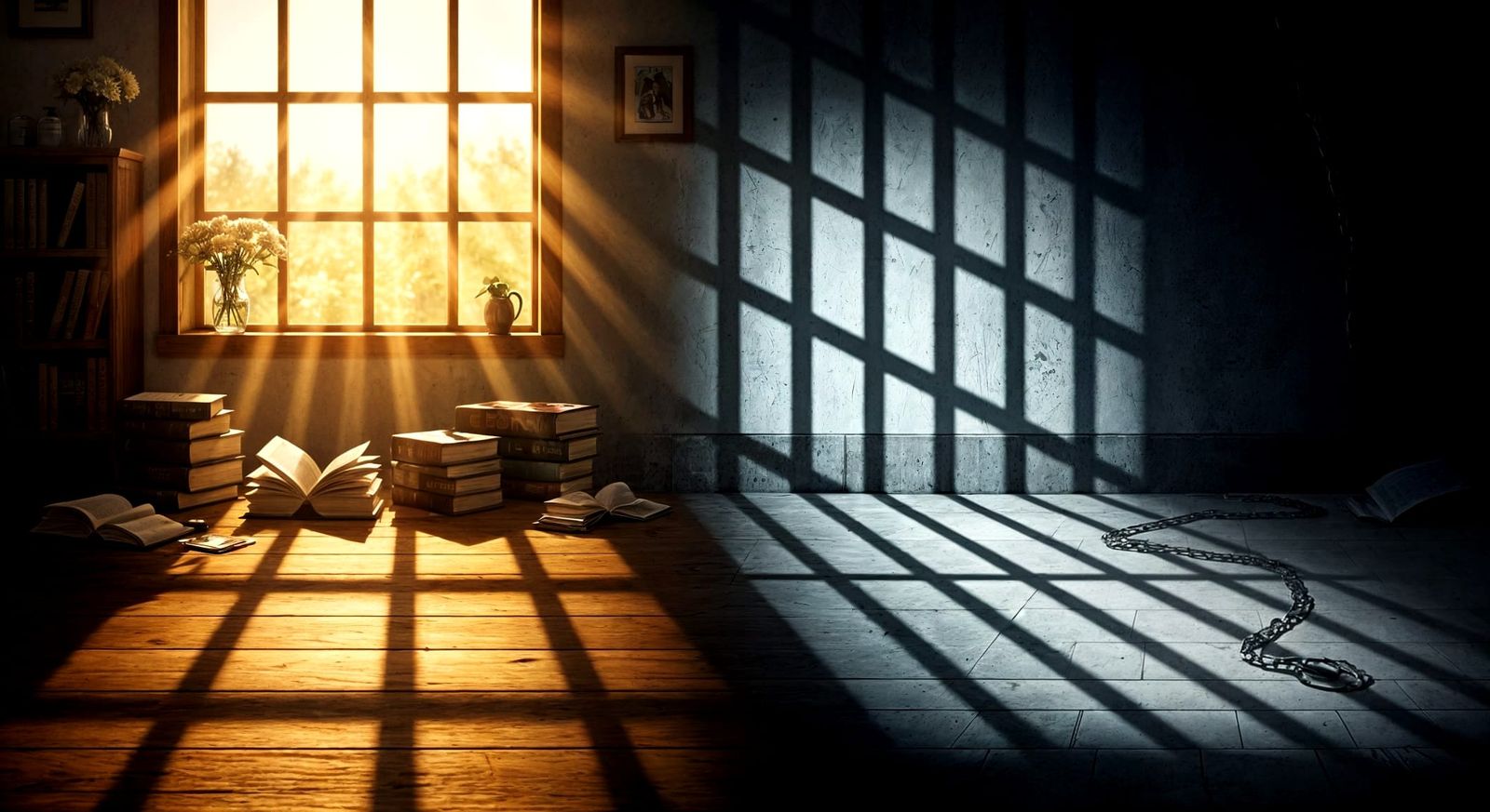 Dramatic Split Image: Comfort and Confinement