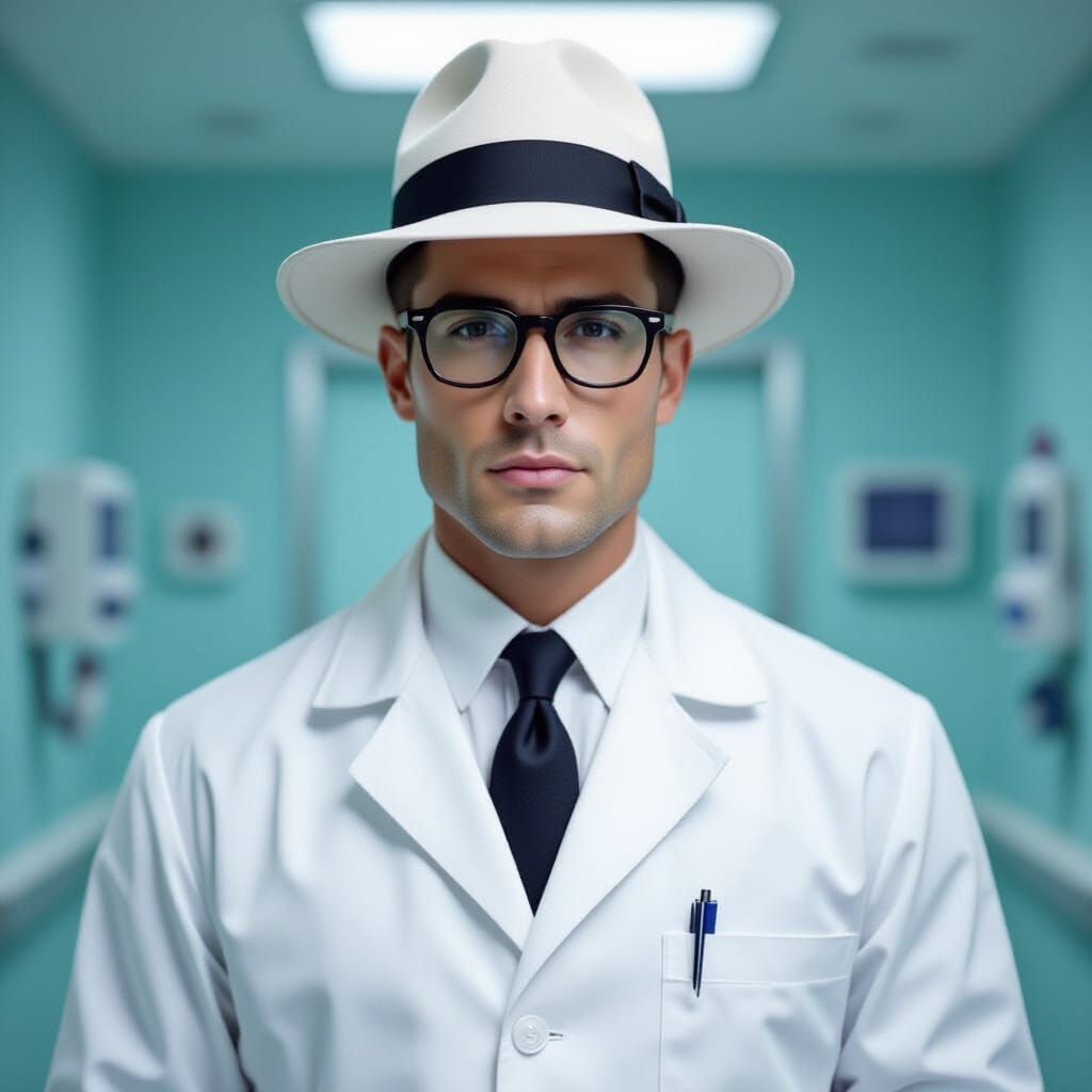 1950s Surgeon in Retro-Futuristic Style