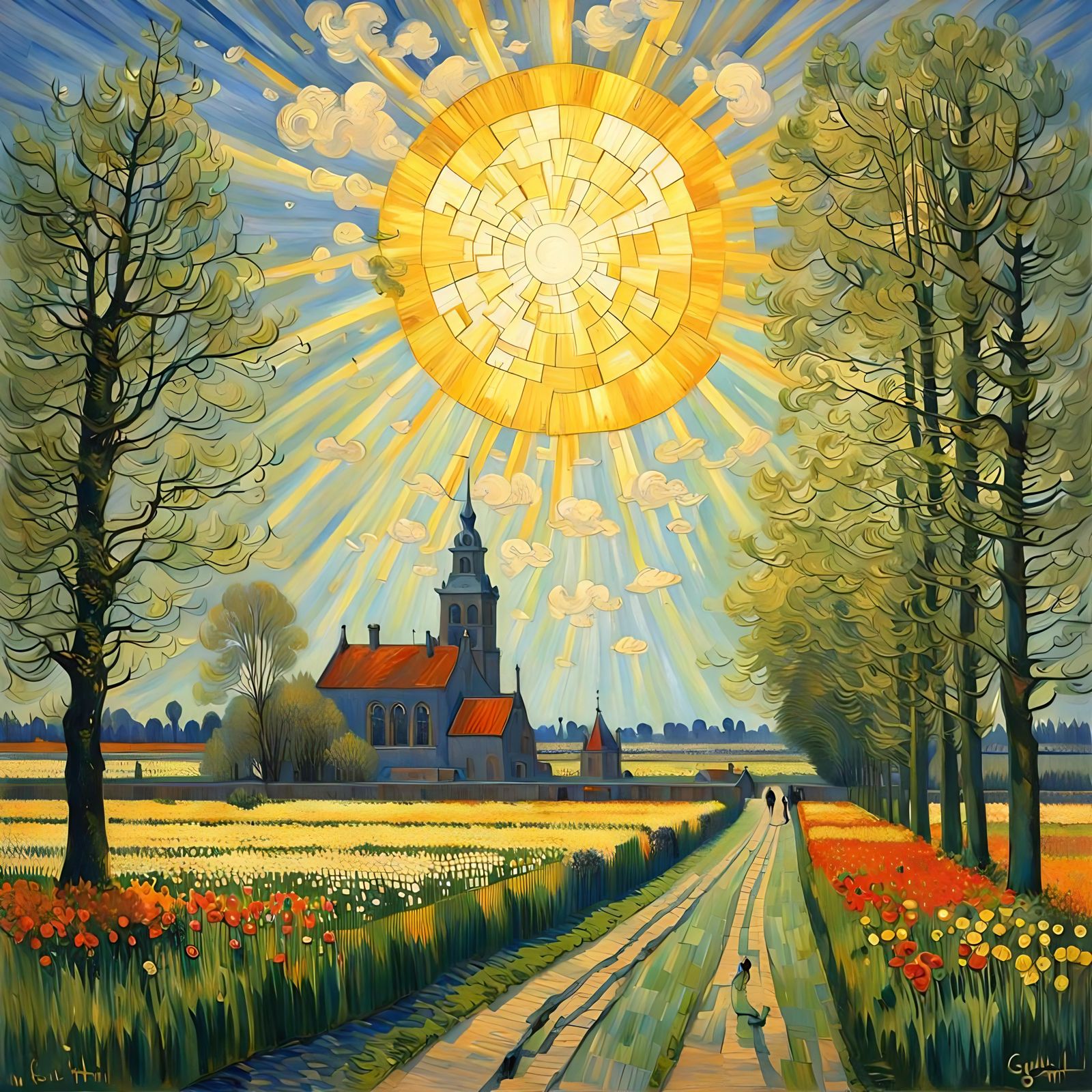 Holland Springtime: Victorian Gothic Galaxy in Post-Impressi...
