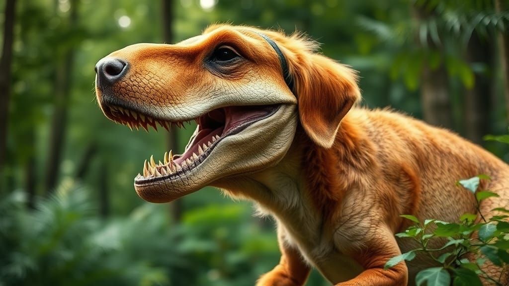 When you breed a T-Rex With A Golden Retriever