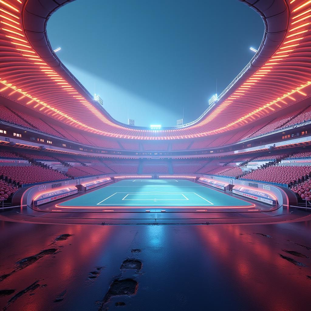 Futuristic Sports Stadium 3D Flyer Background
