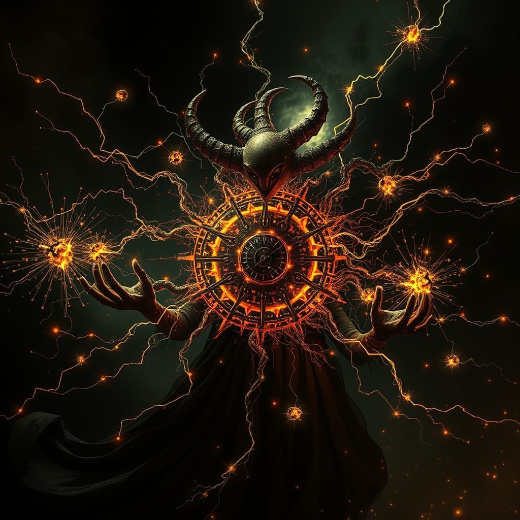 Sinister Father Time Carried by Encaustic Bosons