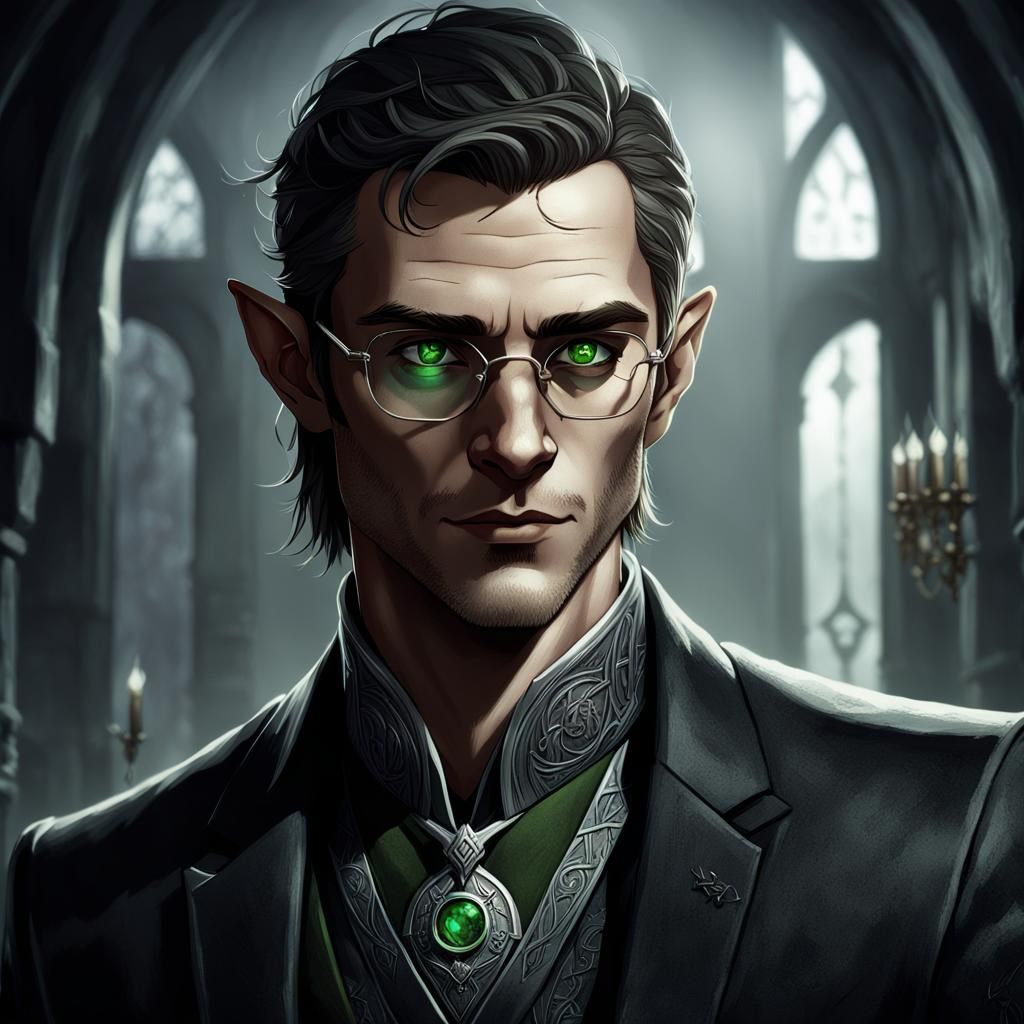 Elegant Elf Portrait in Shadowrun Universe