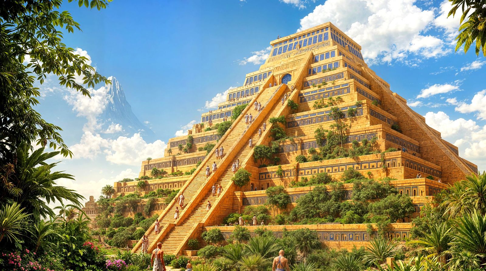 Ancient Ziggurat Temple in Babylonian Style