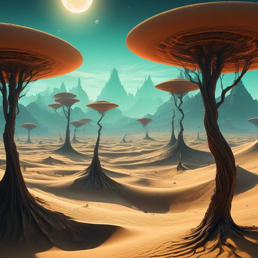 Floating Desert in Gas Giant Atmosphere