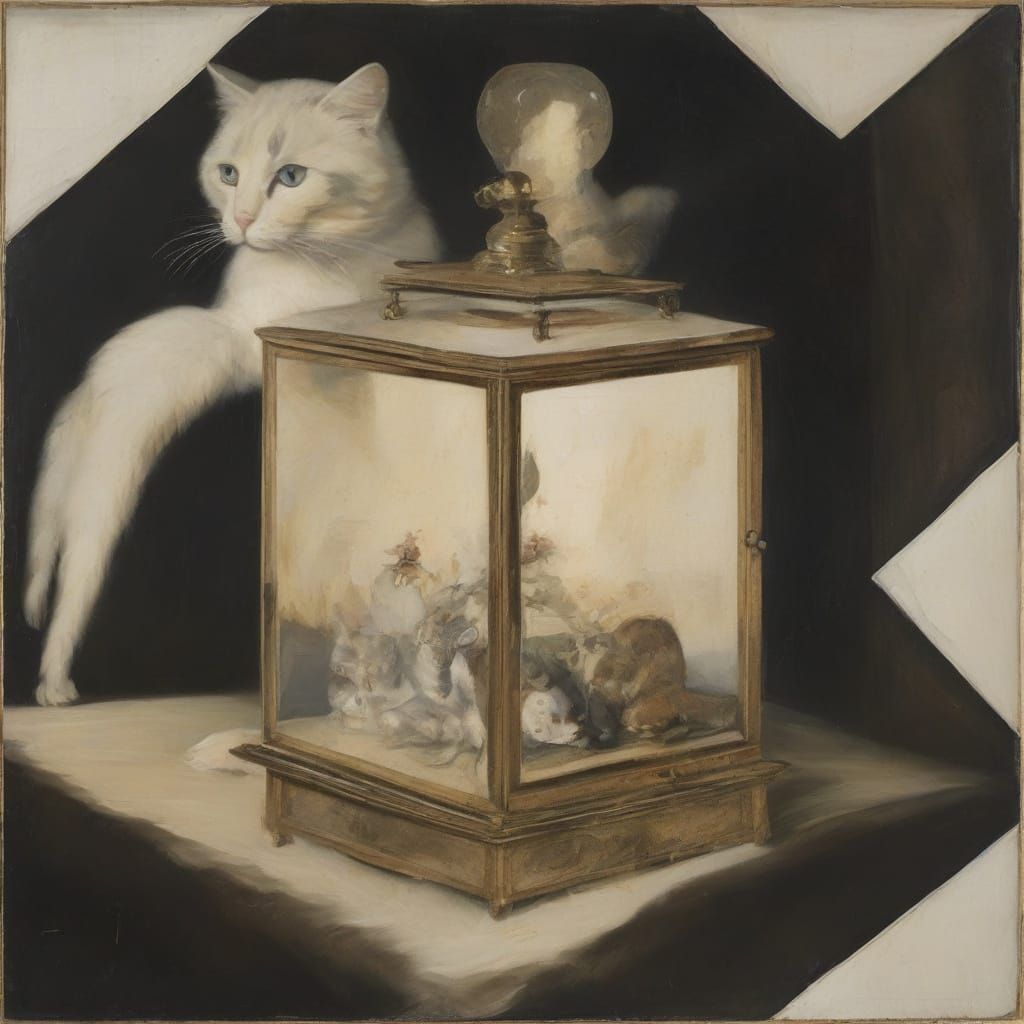 Elegant Cat Lantern: Snyders and Malevich Style