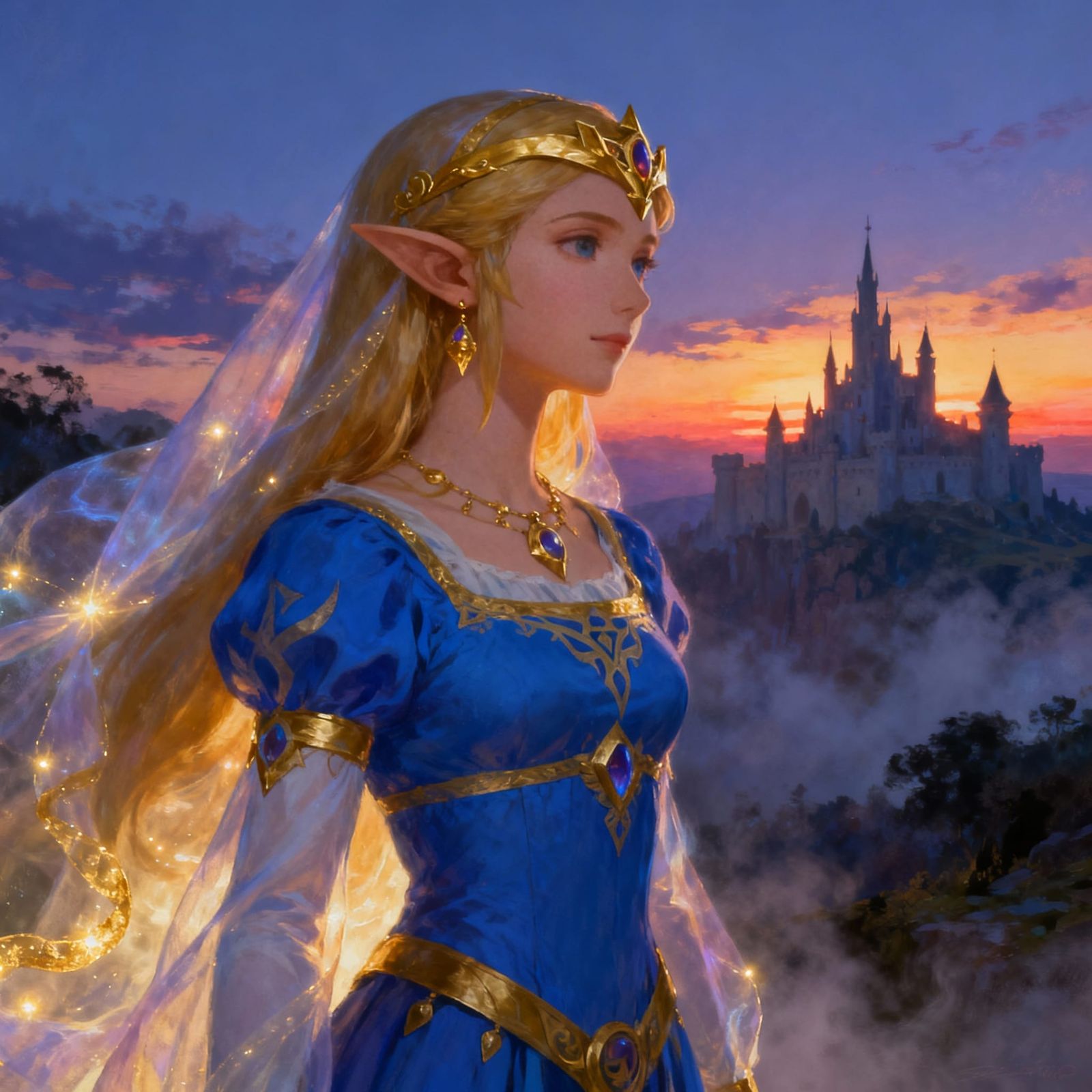 Princess Zelda in Painterly Fantasy Art Style