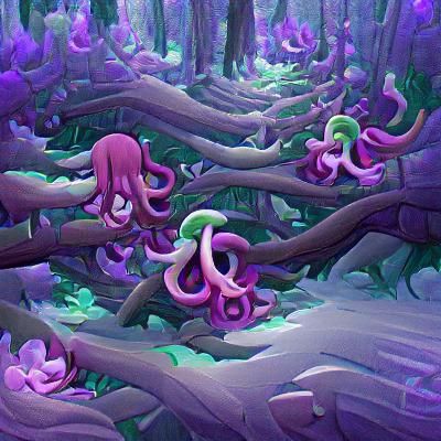 Eerie Tentacle Forest Generated by AI