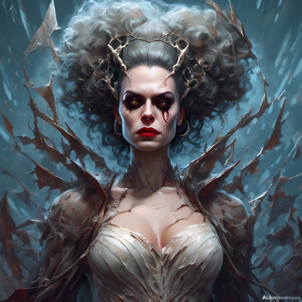 Voluptuous Bride of Frankenstein Portrait in 8K