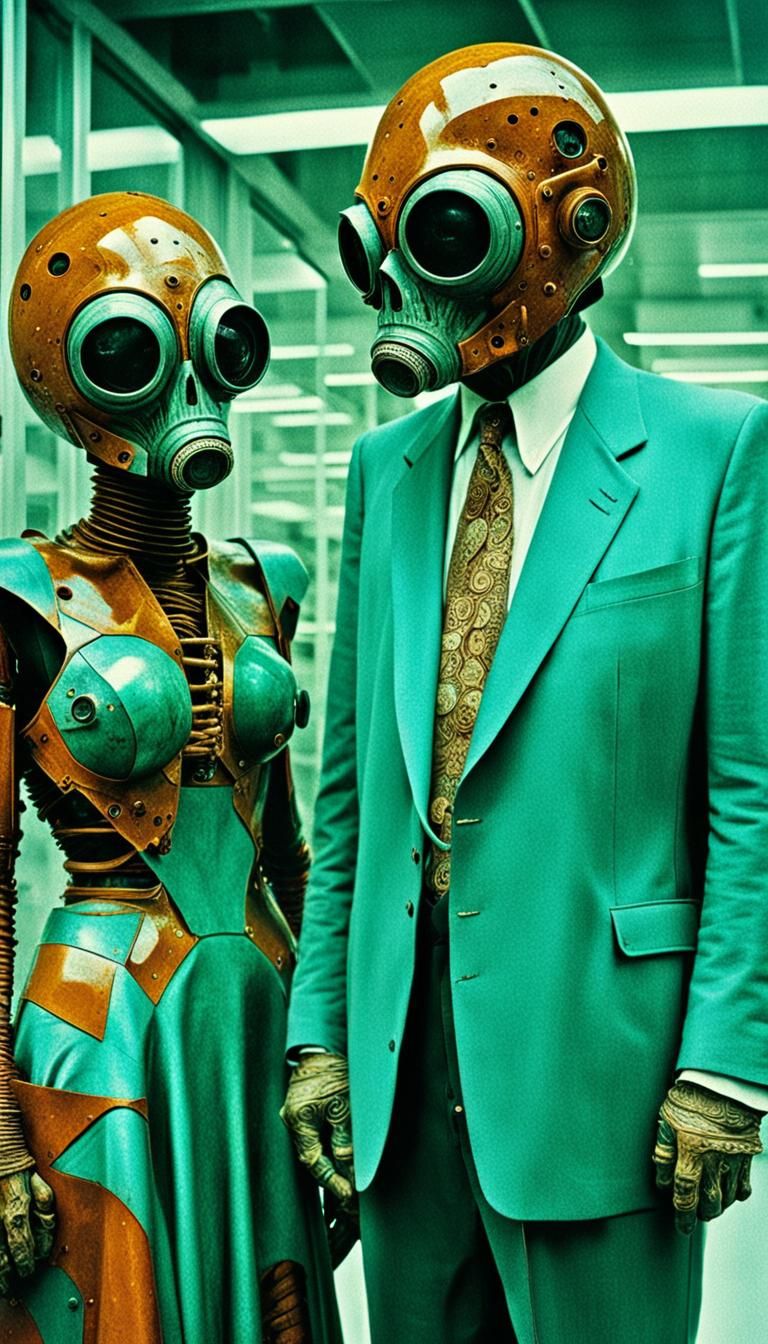 Surreal Post-Human Deities in Bizarre Sci-Fi Landscape