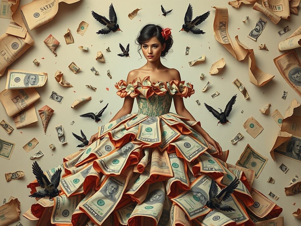 Hyperdetailed Dadaist Collage of Italian-American Beauty in ...