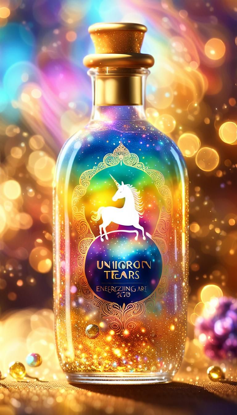 Magical Unicorn Tears Radiating Energy in Digital Art