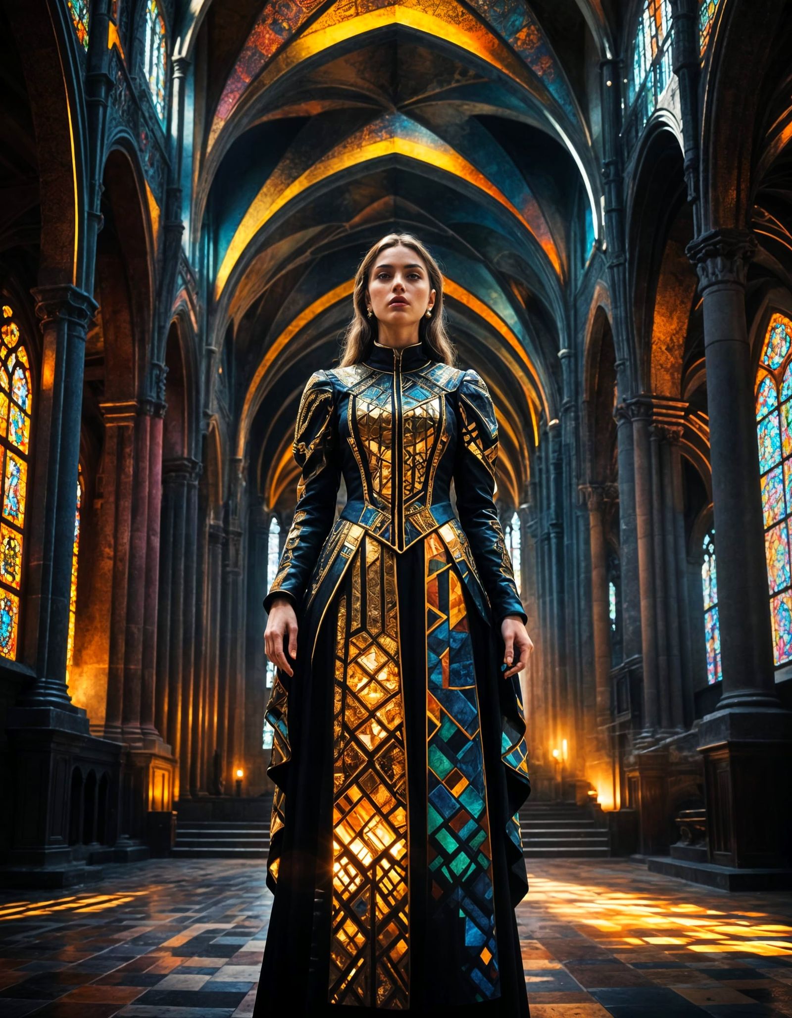 Psychedelic Brutalist Abstraction in Golden Hour Light