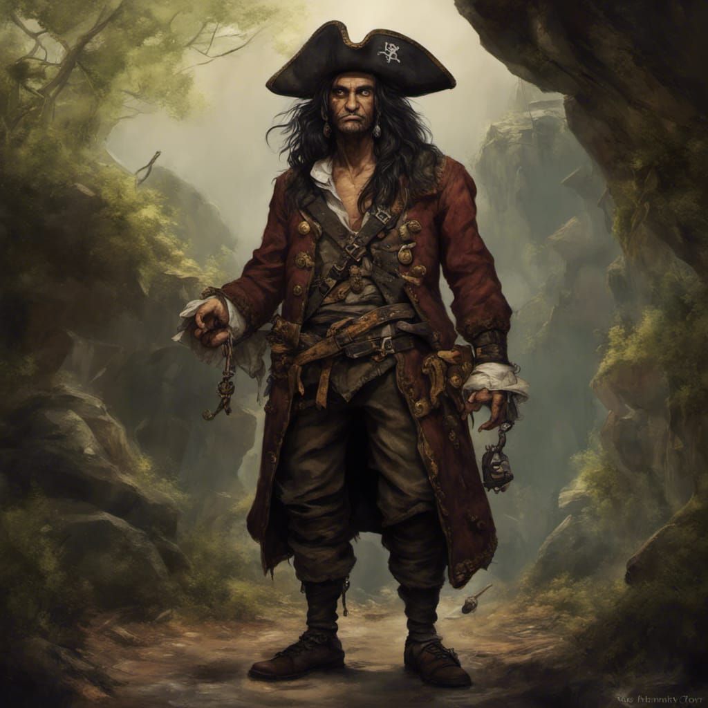 Handsome Goblin Pirate in Detailed Digital Painting