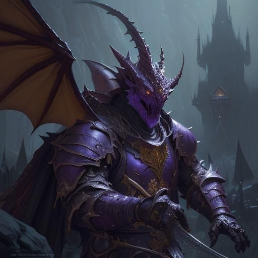 Festive Dragon Knight in Dark Fantasy Style