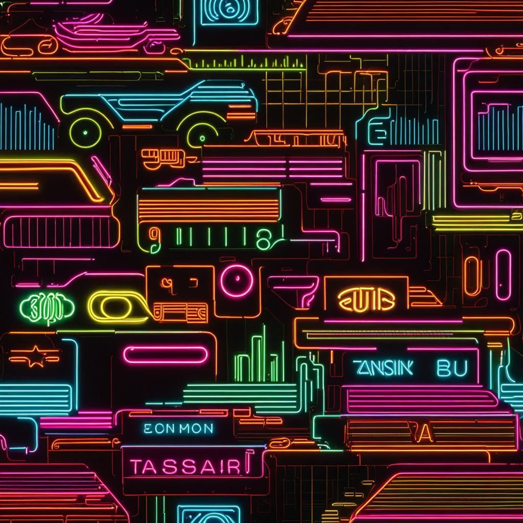 Neon "RETRO" Design in 80s Style