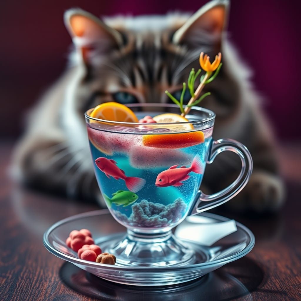 Underwater Tea Party: A Whimsical Digital Art Scene