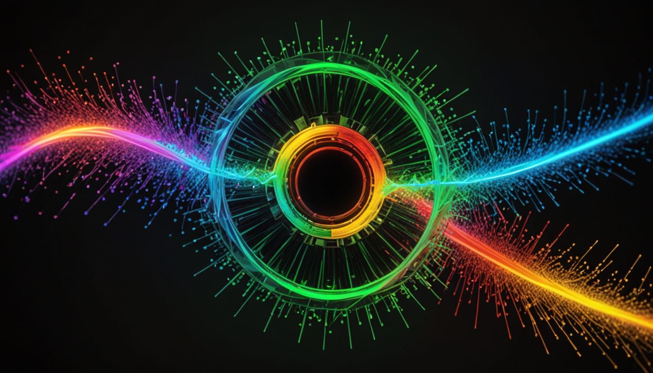 Iridescent Particles in Hot Colors With Electricity