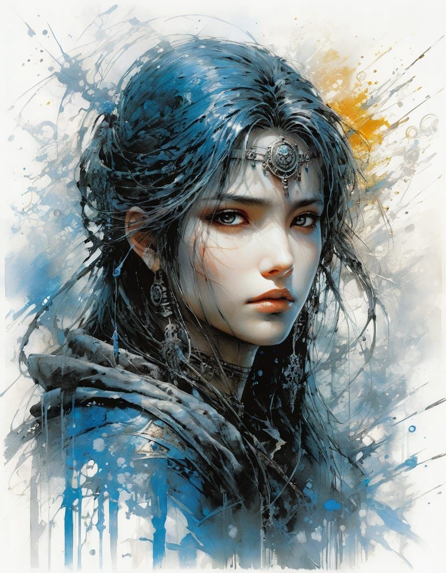 Anna Portrait in Abstract Art With Fine Details