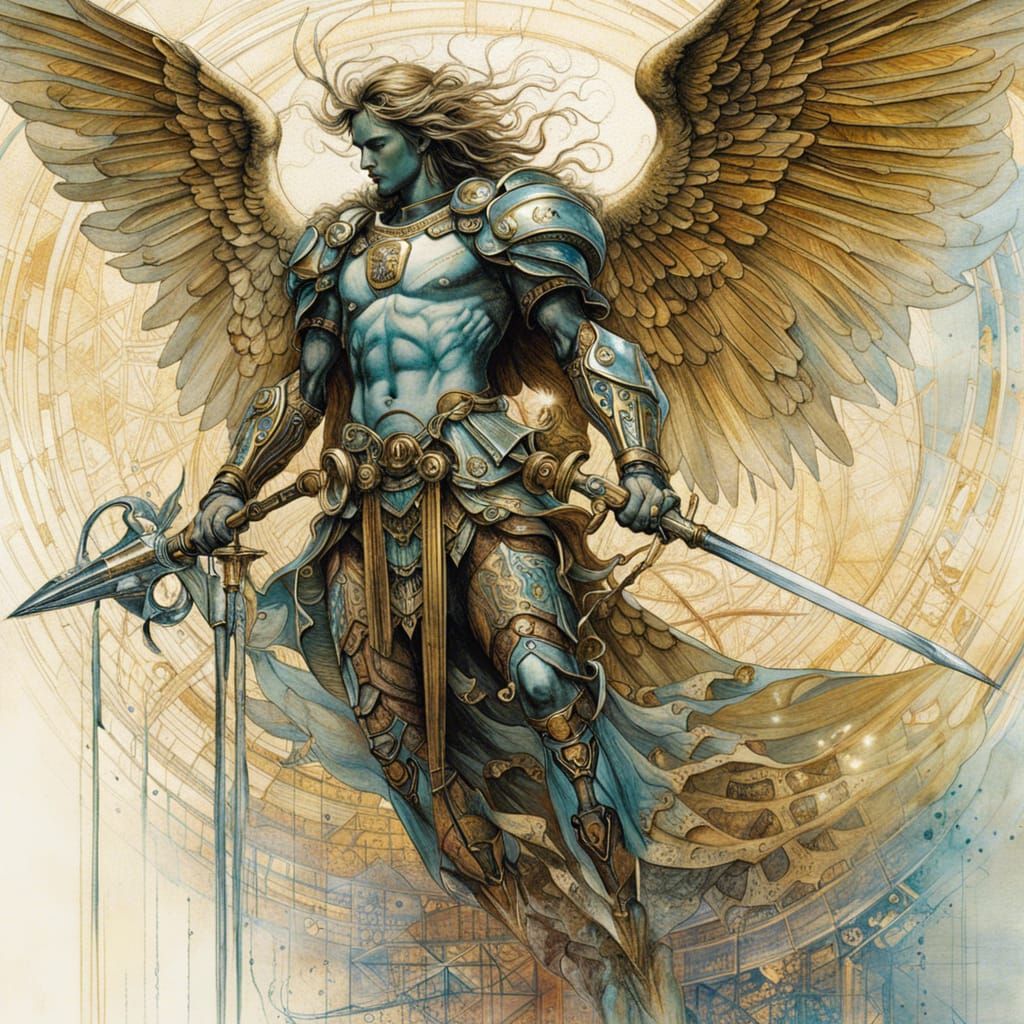 Futuristic Icon of St. Michael: Christian Futurism