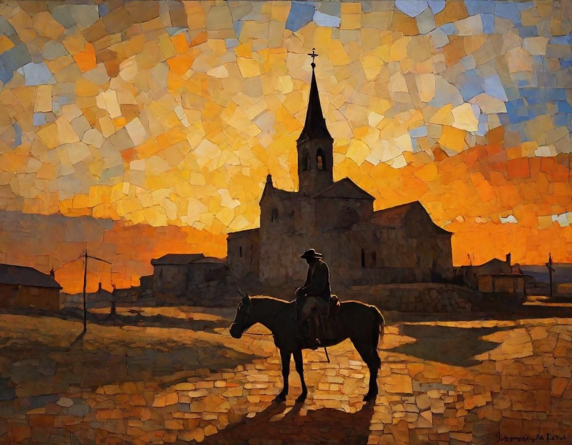 Spanish town sunrise