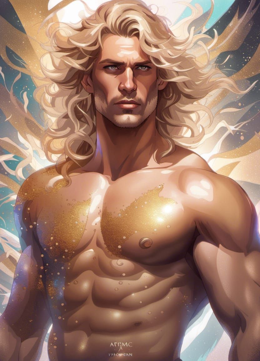 Glittering Couture: A Hyperdetailed Male Portrait