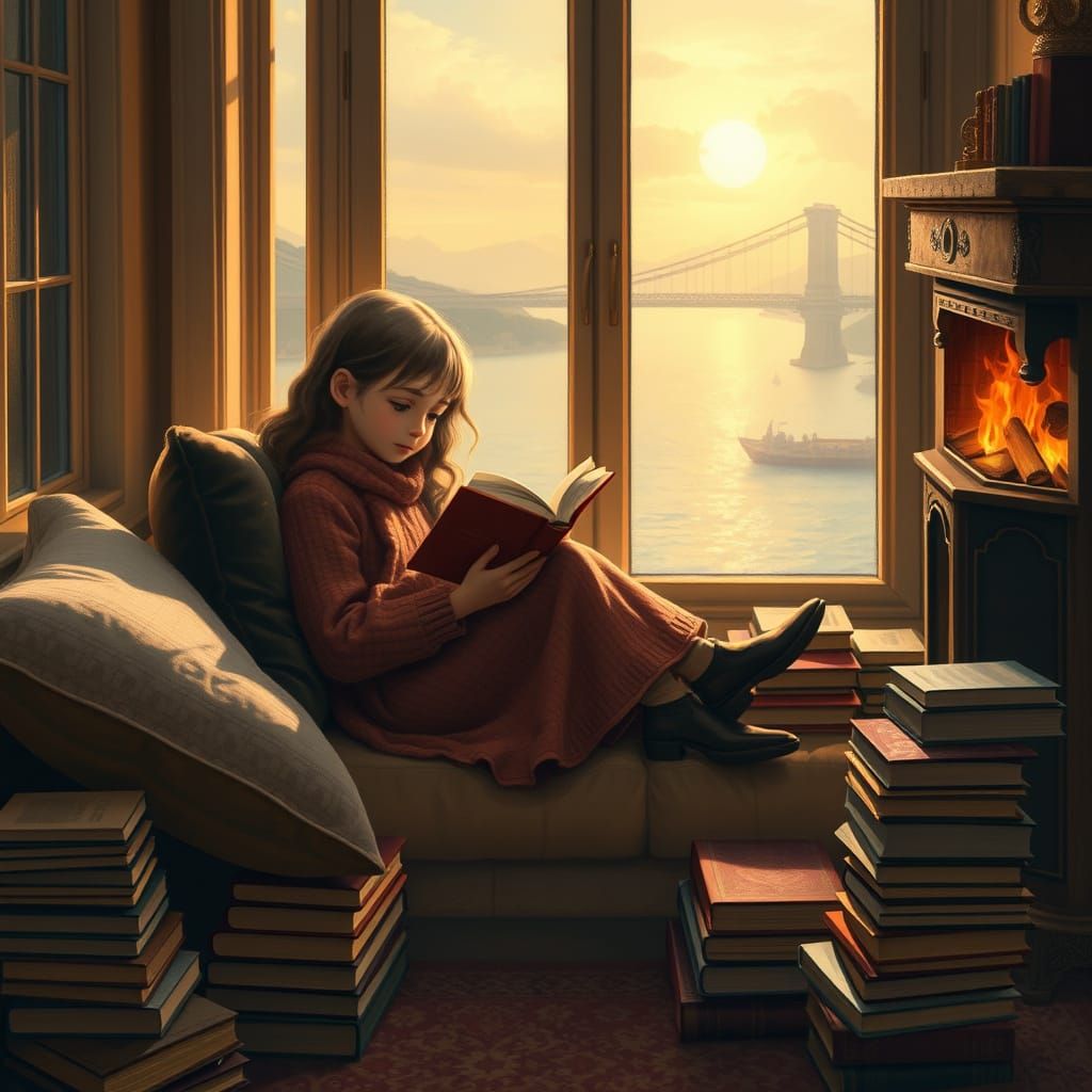 Cozy Reading Nook by the River