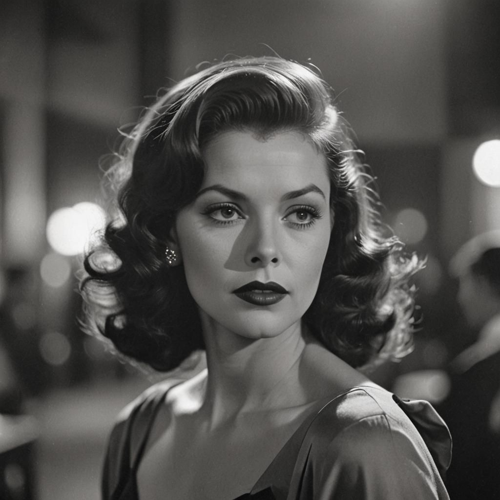 Film Noir Portrait of a Beautiful Woman