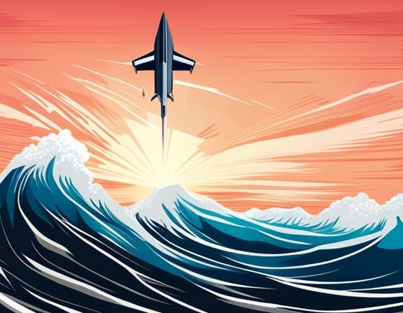 Satellite Crash: A Minimalist Digital Illustration