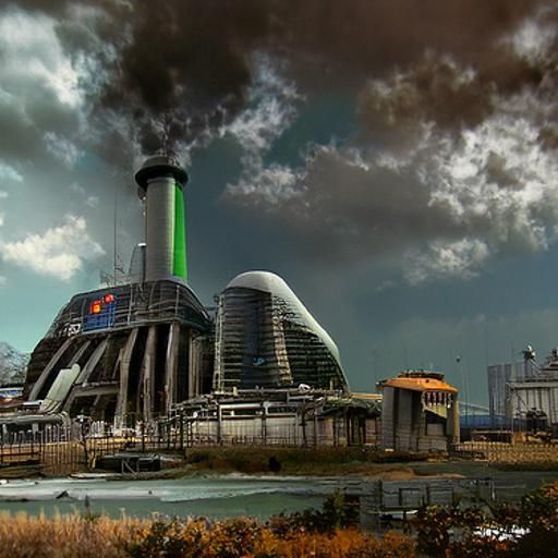 Power plant in a dystopian world