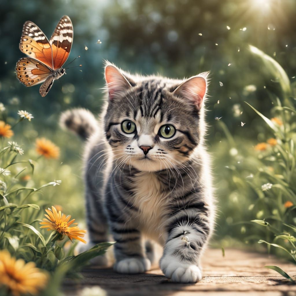 Cat and Butterfly in High Resolution