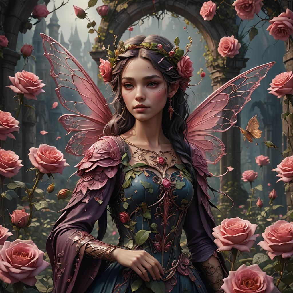 Fantastical Rose Fairy Digital Painting