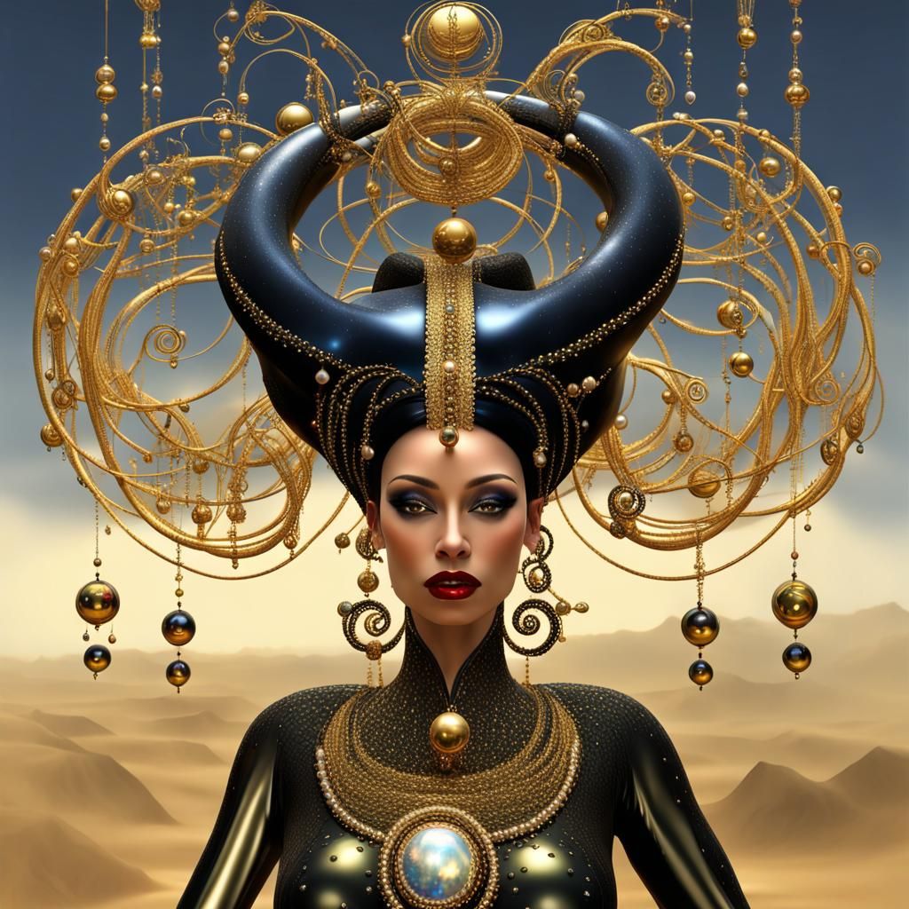 Celestial Spanish Woman in Synthwave Neon Style