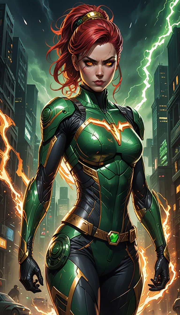 Anime Style Mercenary with Tactical Suit and Dual Katanas in...